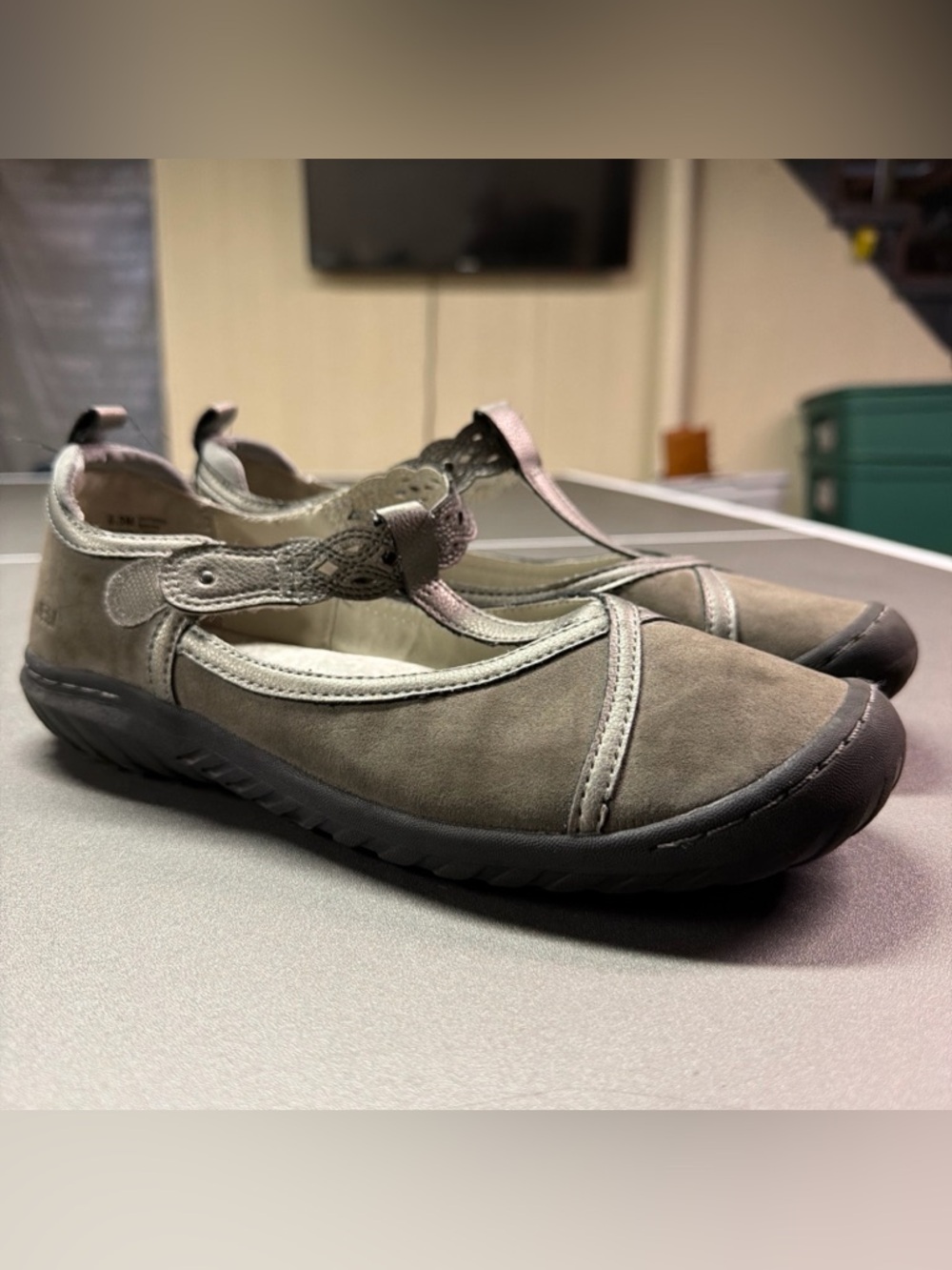 JBU by Jambu Buttercup Grey Metallic Mary Jane Flats Shoes Womens 8.5M